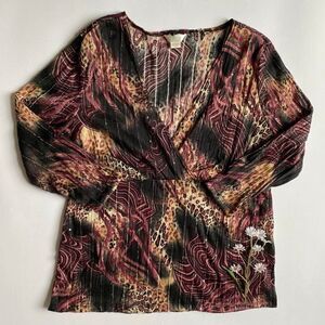 Y2K animal print abstract top
